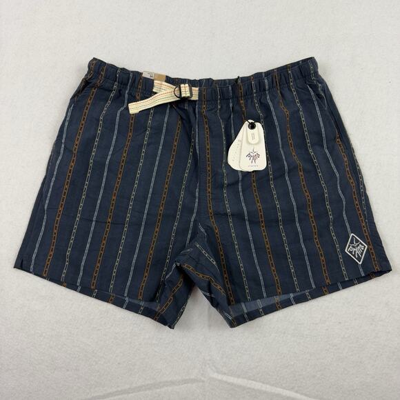 PrAna Men’s Indio Heritage Nylon Shorts Medium Stormy Night Stripe Relaxed Fit - Picture 3 of 13